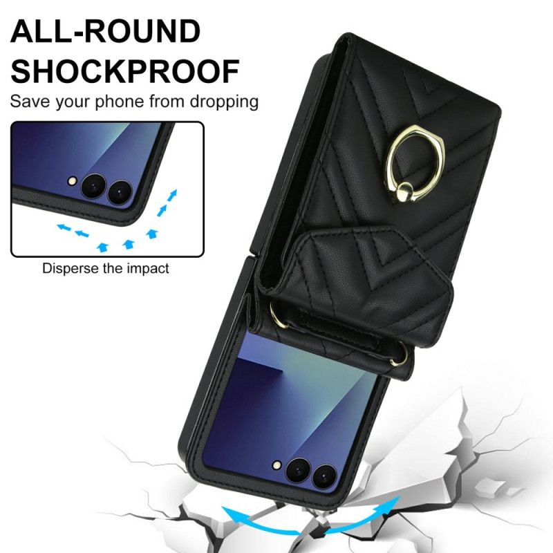 Cover Samsung Galaxy Z Flip 7 Rfid-blokerende Kortholder Og Rem