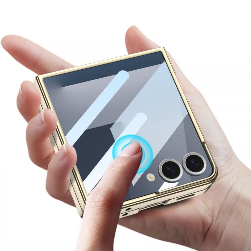 Cover Samsung Galaxy Z Flip 7 Skærmbeskytter Og Kanter Med Metallisk Effekt