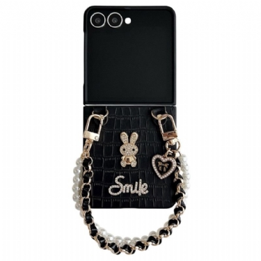 Cover Samsung Galaxy Z Flip 7 Smiley Bunny Med Armbånd
