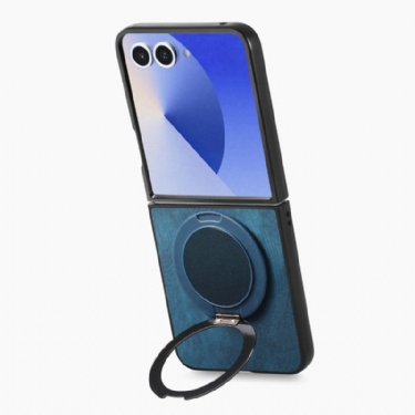 Cover Samsung Galaxy Z Flip 7 Telefon Etui Lædereffekt Med Roterende Stativ
