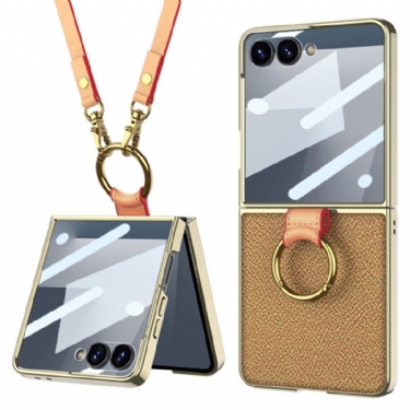 Cover Samsung Galaxy Z Flip 7 Telefon Etui Ringholder Og Aftagelig Skulderrem