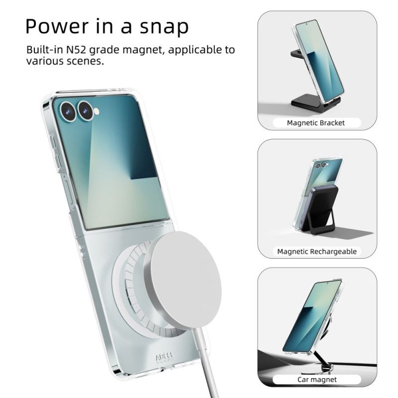 Cover Samsung Galaxy Z Flip 7 Telefon Etui Transparent Magnetisk