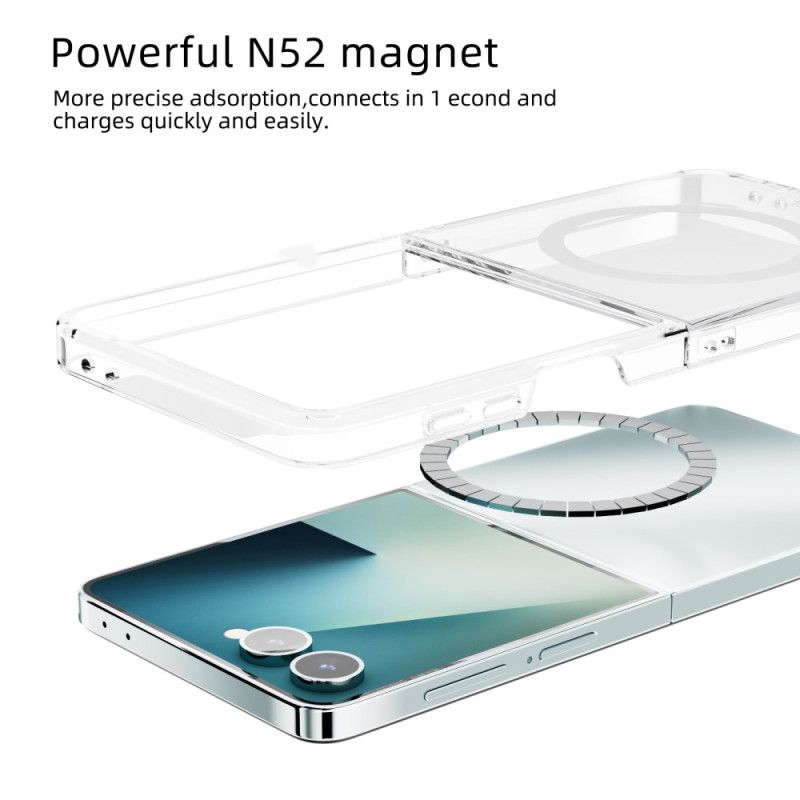 Cover Samsung Galaxy Z Flip 7 Telefon Etui Transparent Magnetisk