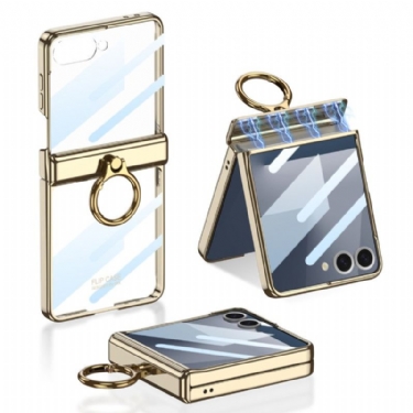 Cover Samsung Galaxy Z Flip 7 Transparent Med Stativ Og Magnetisk Beskyttelse Gkk