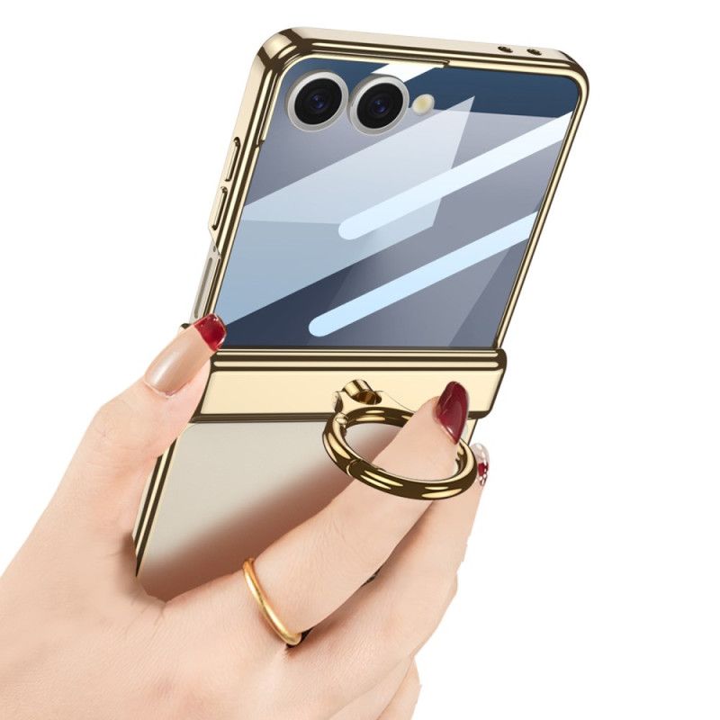 Cover Samsung Galaxy Z Flip 7 Transparent Med Stativ Og Magnetisk Beskyttelse Gkk