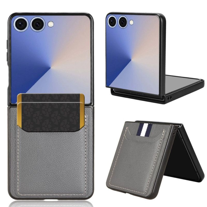 Cover Til Samsung Galaxy Z Flip 7 Kortholder I Læderstil
