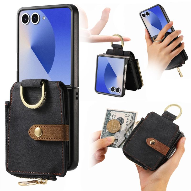 Cover Til Samsung Galaxy Z Flip 7 Lynlåslomme Og Kortholder