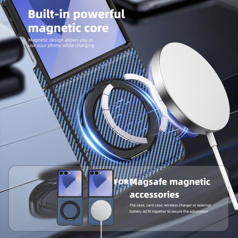 Cover Til Samsung Galaxy Z Flip 7 Magnetisk Kulfiber