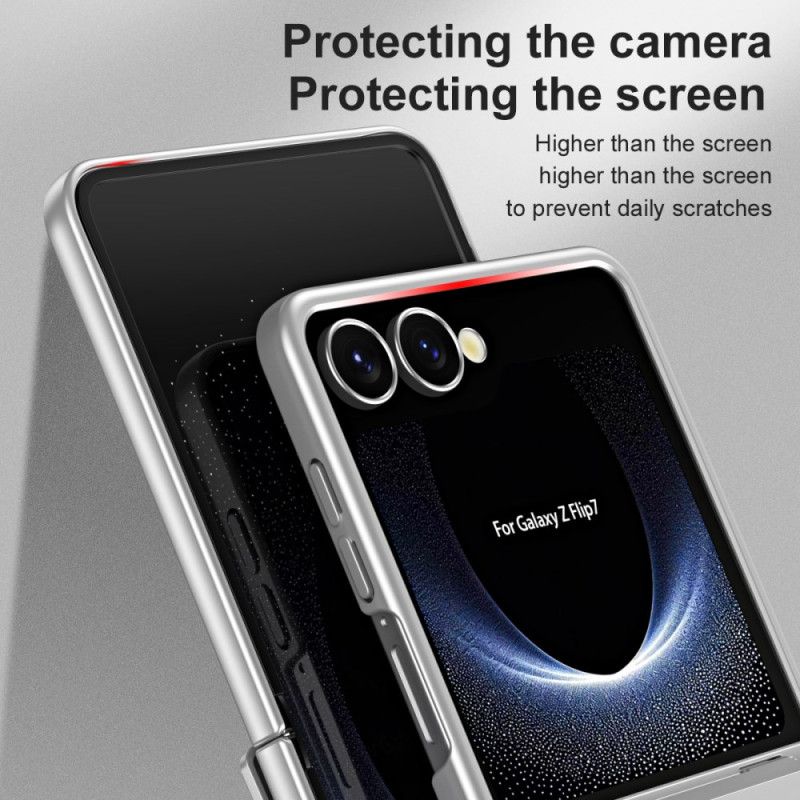Cover Til Samsung Galaxy Z Flip 7 Metallisk Effekt Med Hængsel