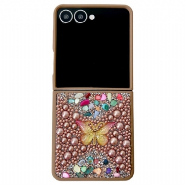 Cover Til Samsung Galaxy Z Flip 7 Rhinstenssommerfugledekoration