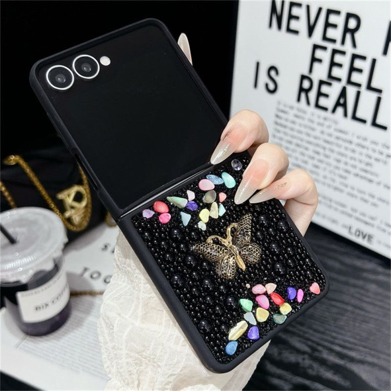 Cover Til Samsung Galaxy Z Flip 7 Rhinstenssommerfugledekoration
