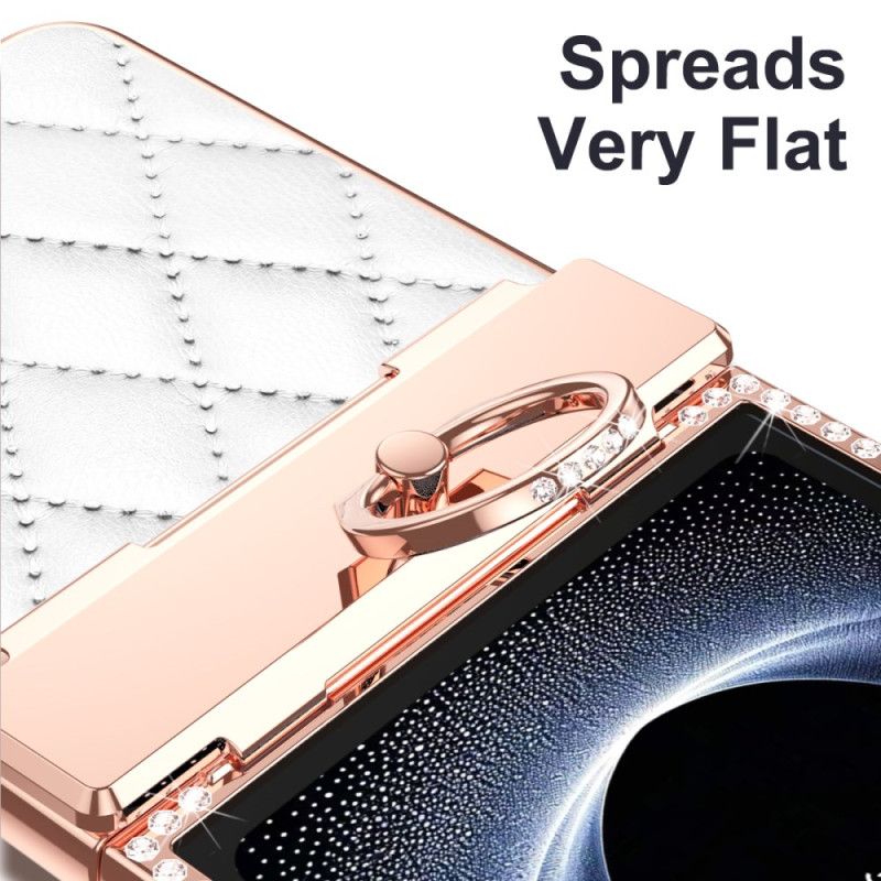 Cover Til Samsung Galaxy Z Flip 7 Ringstativ Og Rhinstensdekoration