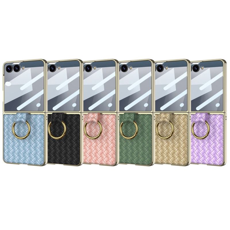 Cover Til Samsung Galaxy Z Flip 7 Vævet Tekstur Med Ringholder