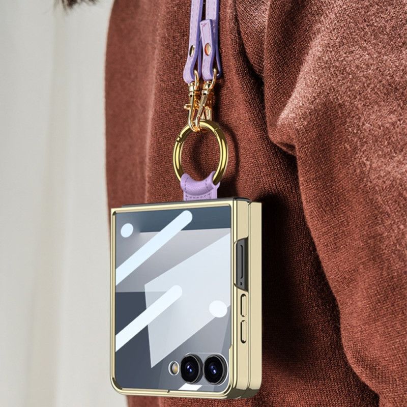 Cover Til Samsung Galaxy Z Flip 7 Vævet Tekstur Med Ringholder