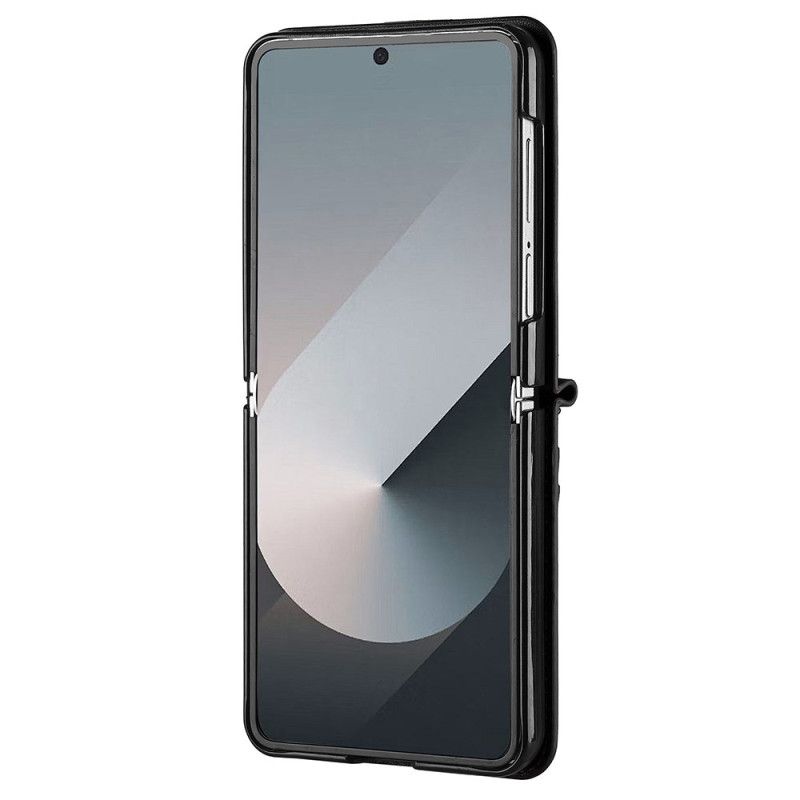 Etui Samsung Galaxy Z Flip 7 Kortholder Og Skulderrem I Læderstil