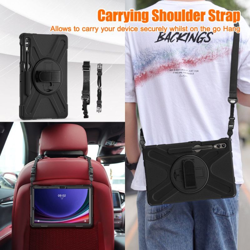 Cover Til Samsung Galaxy Tab S10 Plus Holdbar Stativ Og Skulderrem