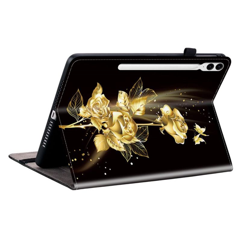 Etui Samsung Galaxy Tab S10 Plus Gyldne Roser