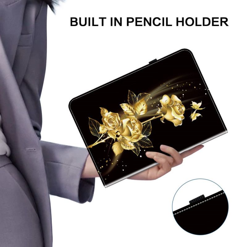 Etui Samsung Galaxy Tab S10 Plus Gyldne Roser