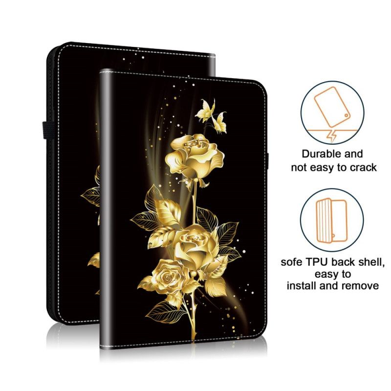 Etui Samsung Galaxy Tab S10 Plus Gyldne Roser
