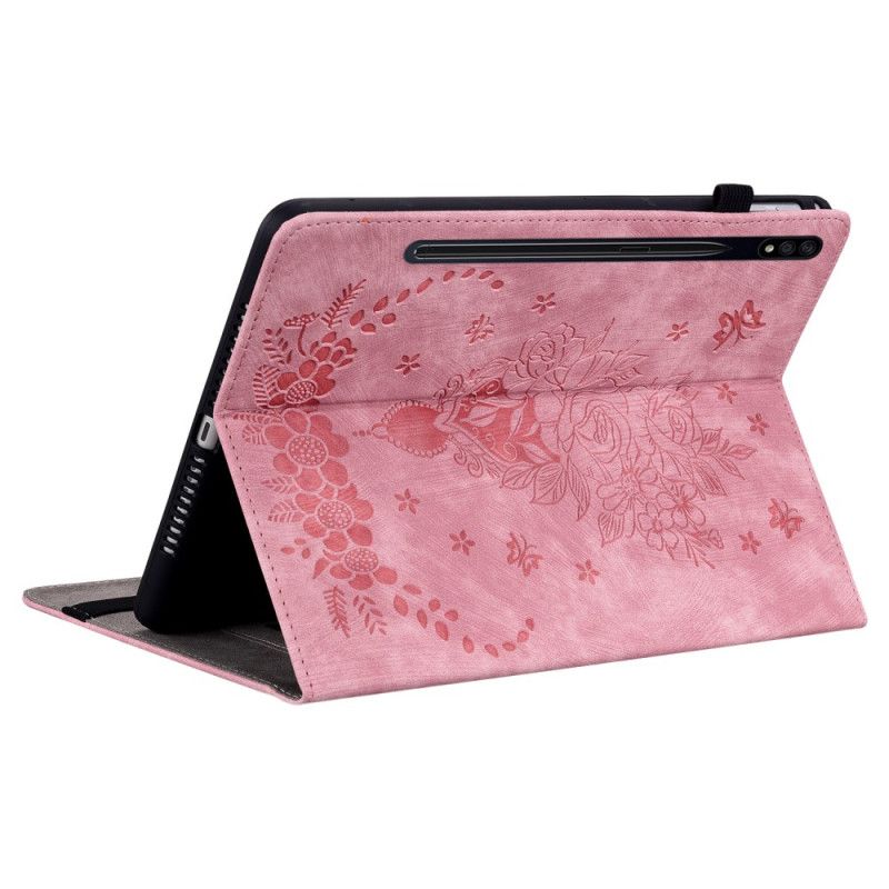 Etui Samsung Galaxy Tab S10 Plus Sommerfugle Og Roser
