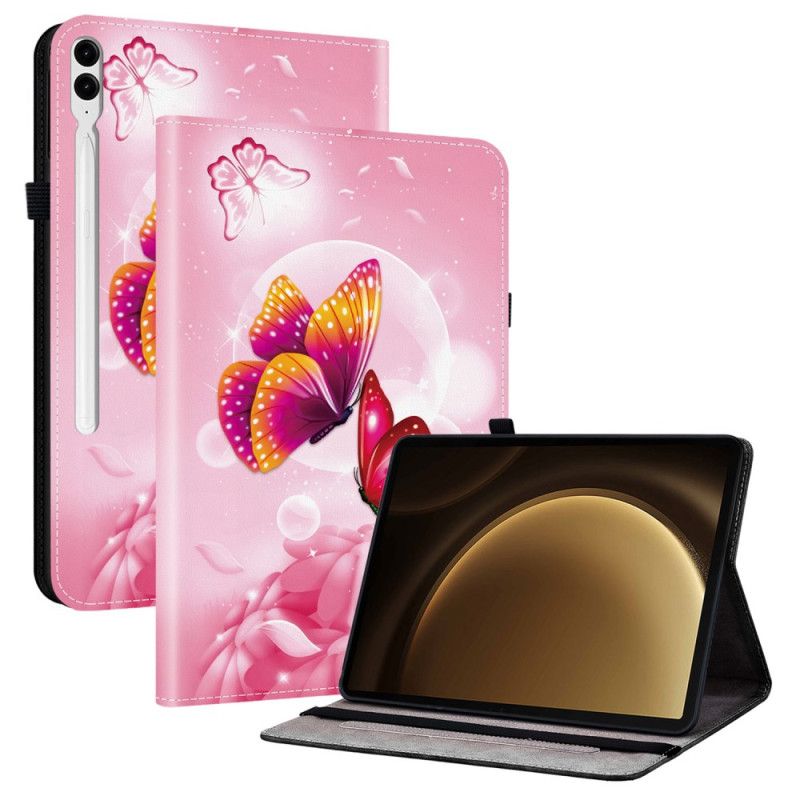 Etui Til Samsung Galaxy Tab S10 Plus Lyserødt Sommerfuglemønster