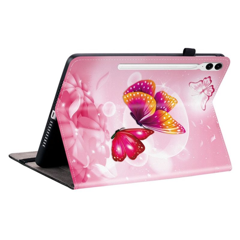 Etui Til Samsung Galaxy Tab S10 Plus Lyserødt Sommerfuglemønster