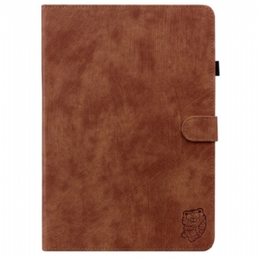 Flip Cover Samsung Galaxy Tab S10 Plus Lille Tiger Med Ruskindseffekt