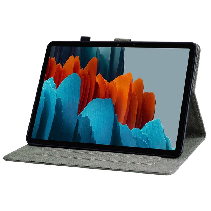 Flip Cover Samsung Galaxy Tab S10 Plus Lille Tiger Med Ruskindseffekt