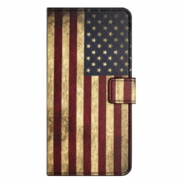 Flip Cover OnePlus 10T 5G Vintage Amerikansk Flag