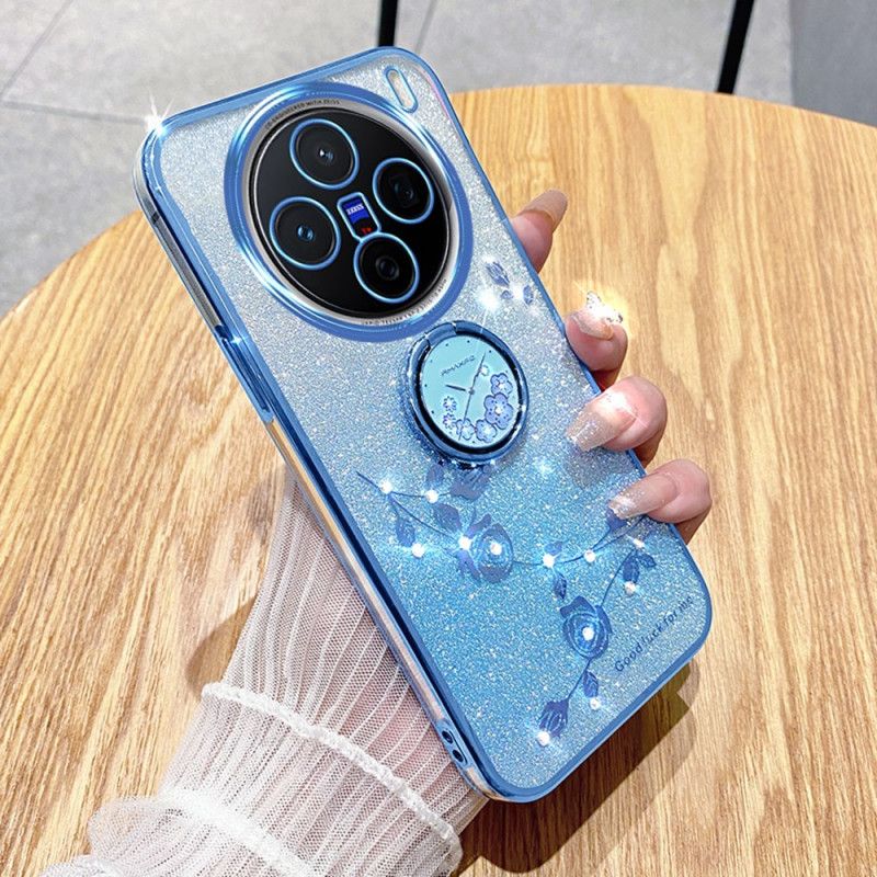 Cover Vivo X200 Telefon Etui Glitterblomstholder