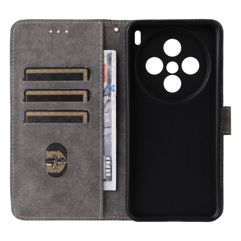 Flip Cover Vivo X200 Ruskindseffekt Med Rem