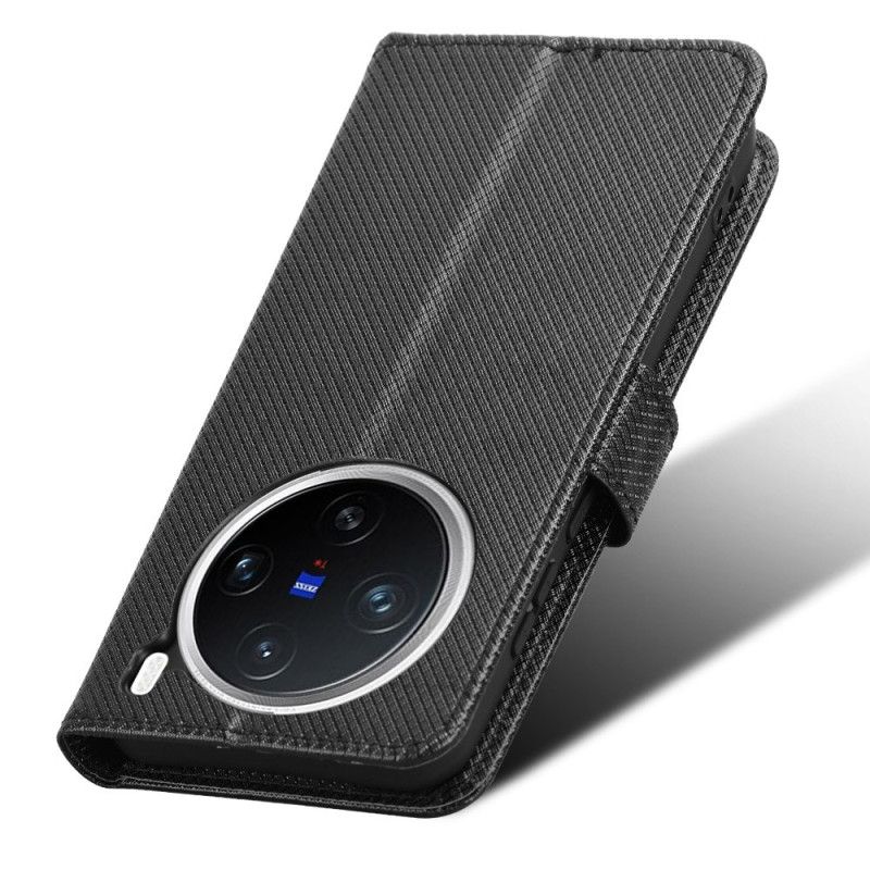 Læder Cover Vivo X200 Telefon Etui Diamanttekstur