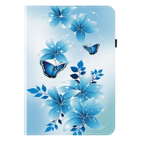 Case iPad Pro 13 (2025) Telefon Etui Blå Sommerfugle
