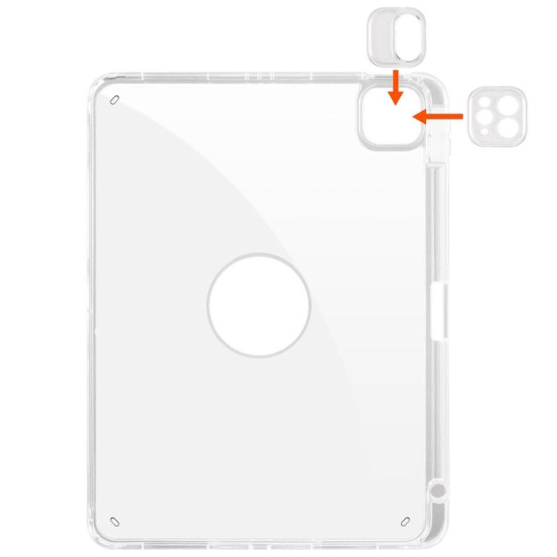 Case iPad Pro 13 (2025) Telefon Etui Roterende Stativ Og Aftagelig Gennemsigtig Bagside