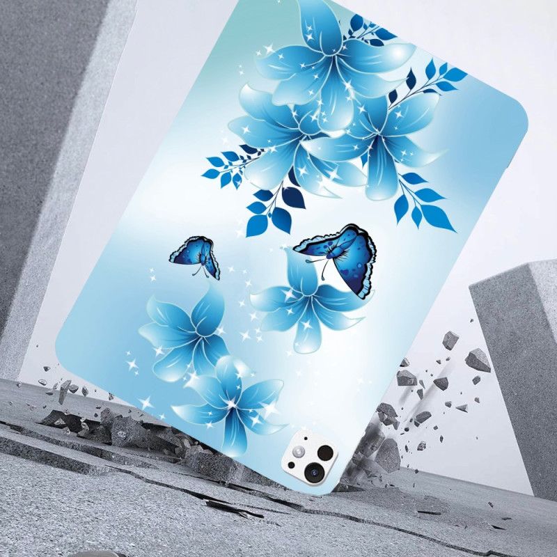 Cover iPad Pro 13 (2025) Blå Sommerfugle
