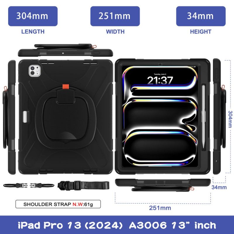 Cover iPad Pro 13 (2025) Drejestativ Og Håndtag
