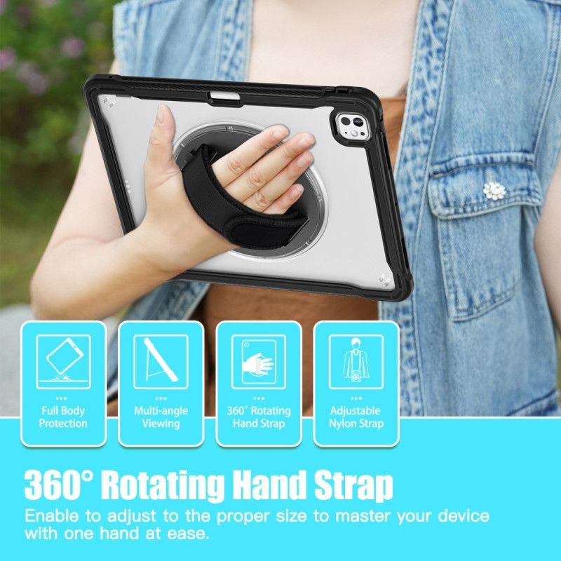 Cover iPad Pro 13 (2025) Stativ Og Roterende Håndrem