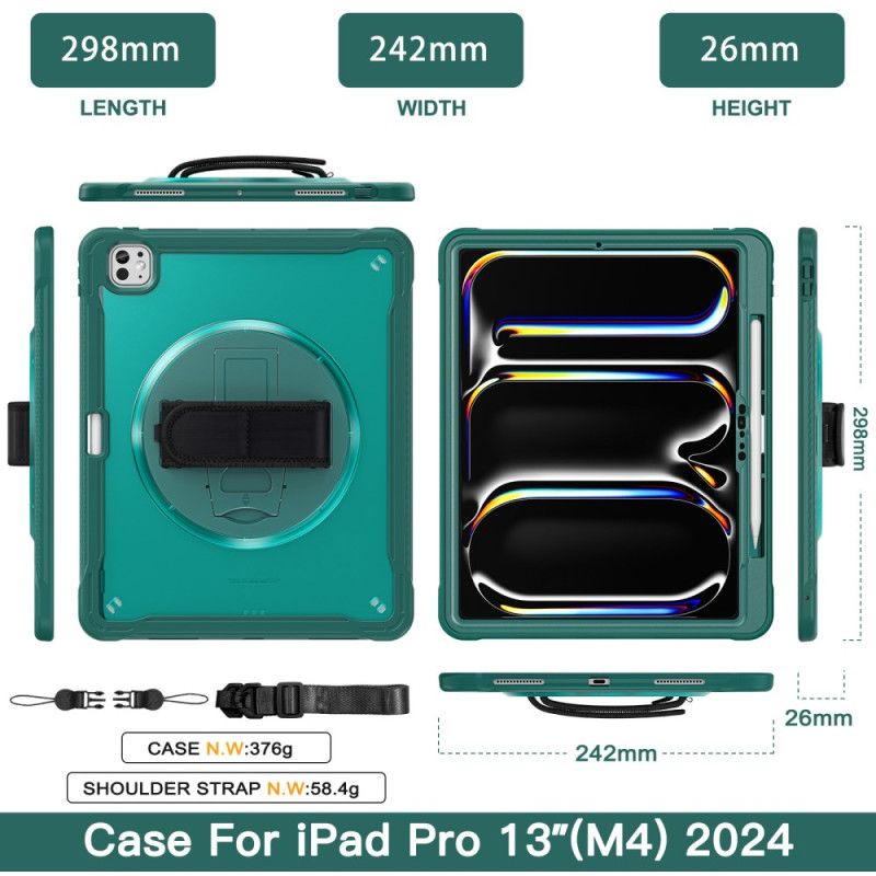 Cover iPad Pro 13 (2025) Telefon Etui Håndrem Stativ Og Skulderrem
