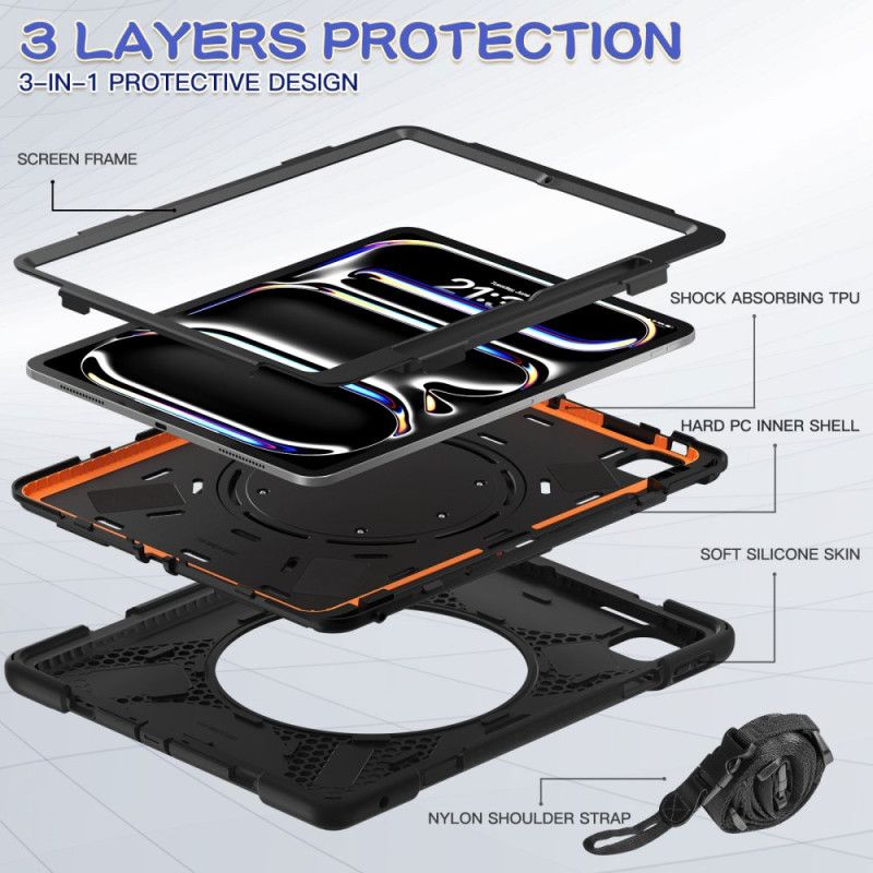 Cover iPad Pro 13 (2025) Telefon Etui Ringholder Og Justerbar Skulderrem