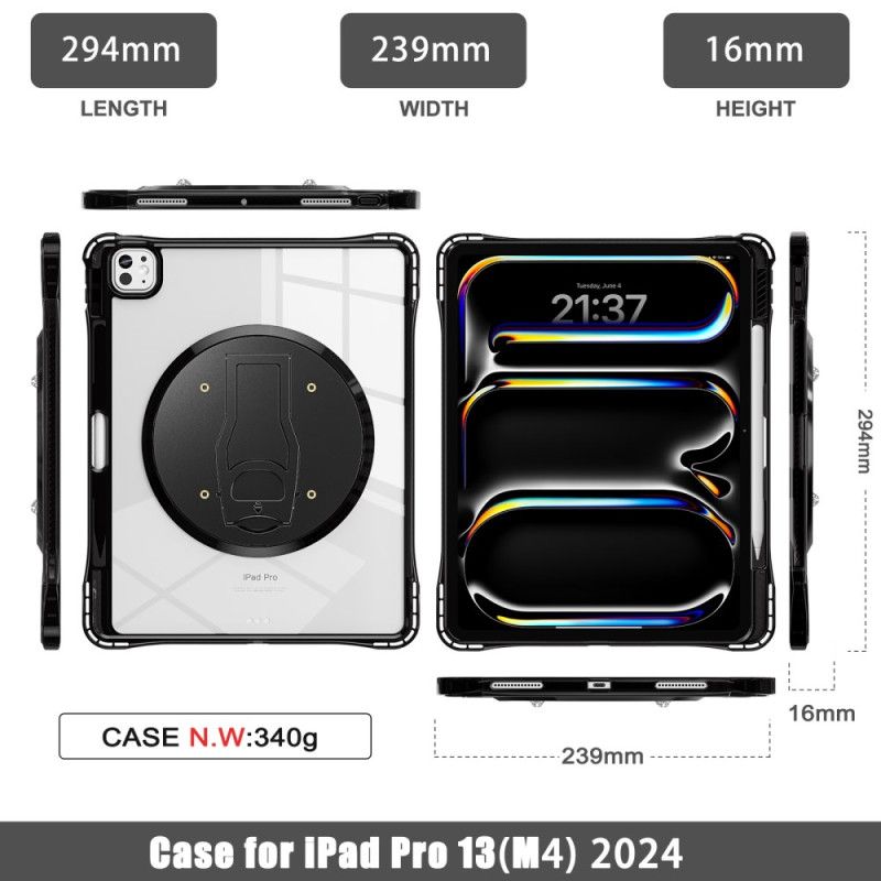 Cover iPad Pro 13 (2025) Transparent Med Stativ
