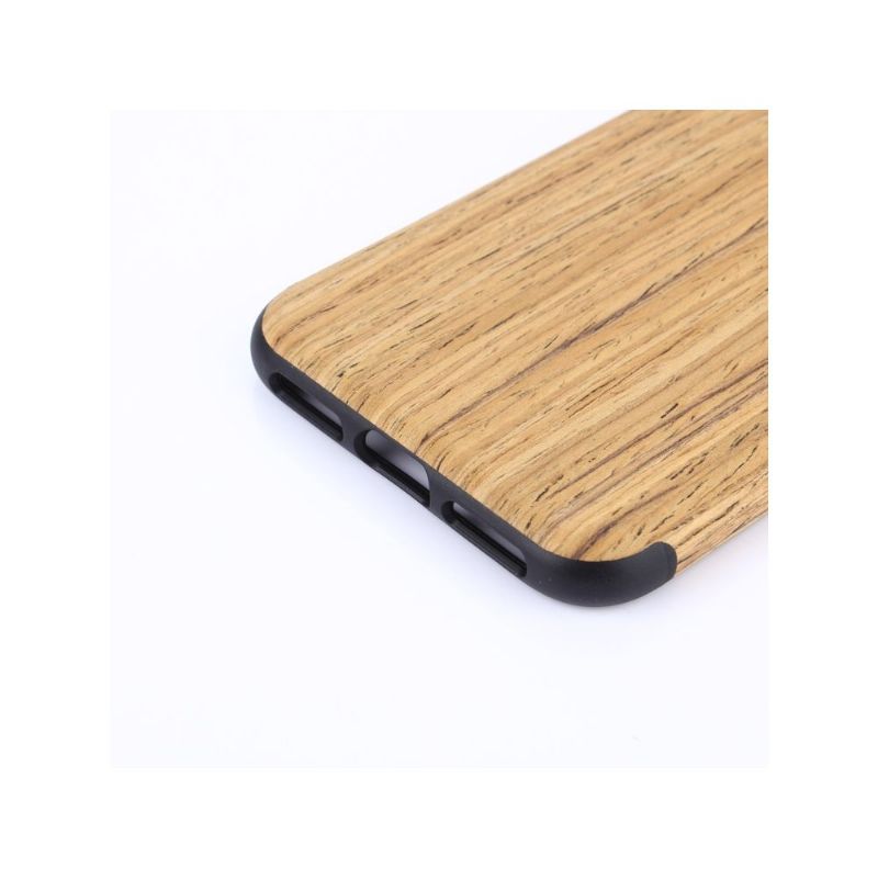 Cover iPhone X / XS Anti-fald Premium Træeffekt - Lysebrun