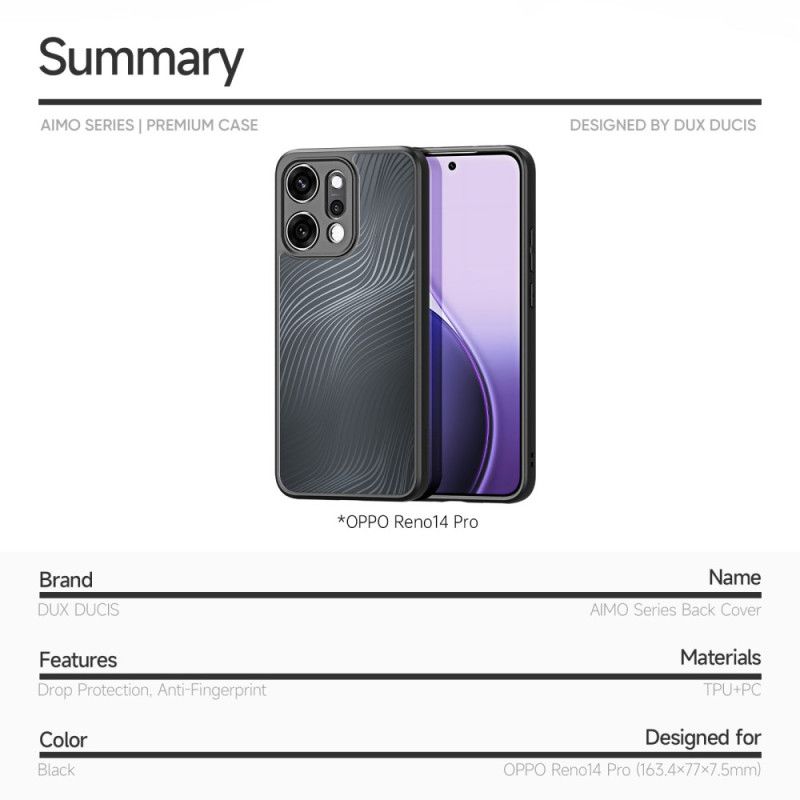 Cover Oppo Reno 14 Pro 5g Aimo-serien Dux Ducis
