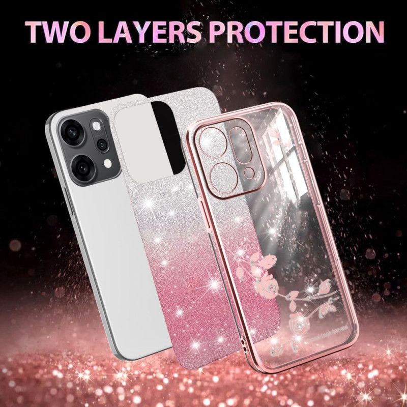 Cover Oppo Reno 14 Pro 5g Blomster Og Rhinsten