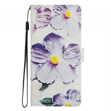 Flip Cover Oppo Reno 14 Pro 5g Blomsterdesign Violet