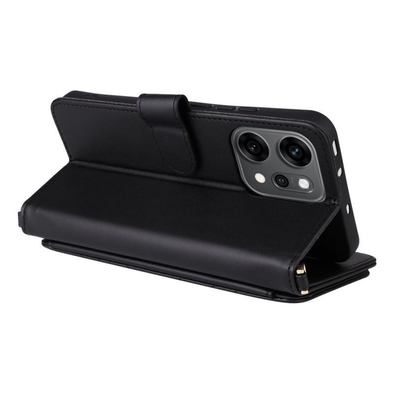 Flip Cover Oppo Reno 14 Pro 5g Quiltet Med Rem Og Håndledsrem