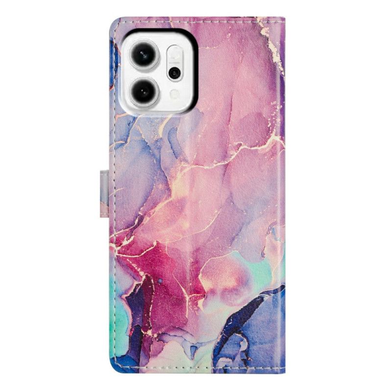 Læder Cover Oppo Reno 14 Pro 5g Telefon Etui Akvarelmarmor