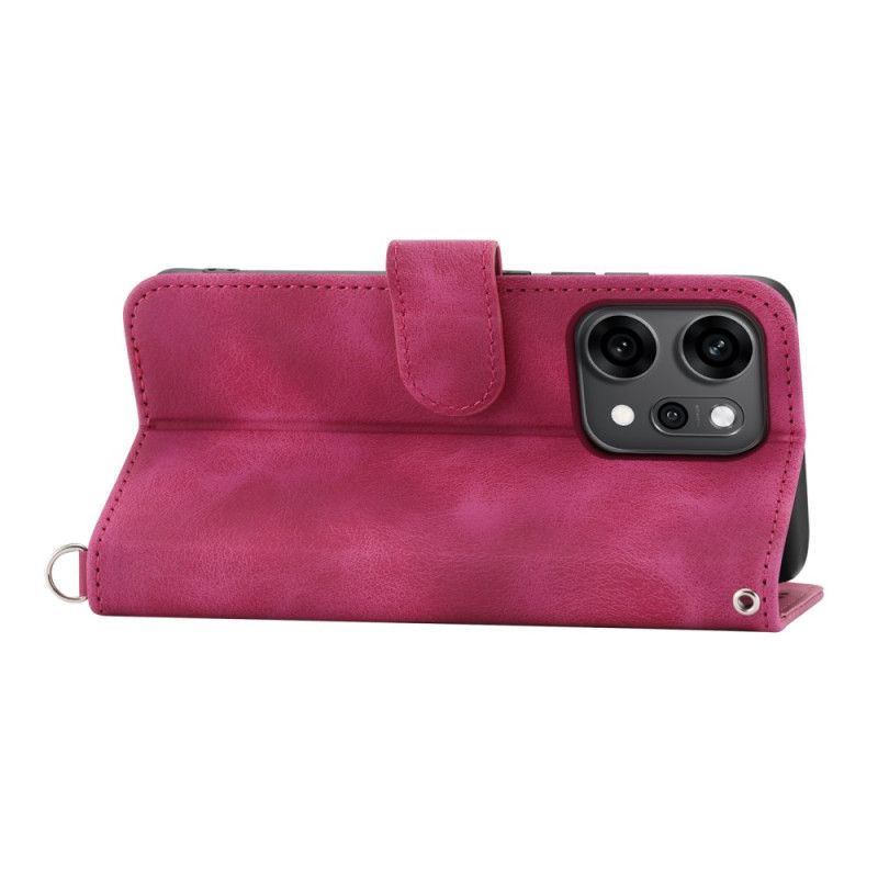 Læder Cover Oppo Reno 14 Pro 5g Telefon Etui Blonderuskind Med Rem Og Skulderrem