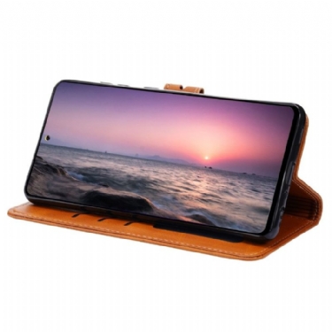 Flip Cover Samsung Galaxy A52 5G / A52 4G / A52s 5G Anti-fald Kattekilling Med Mat Lædereffekt