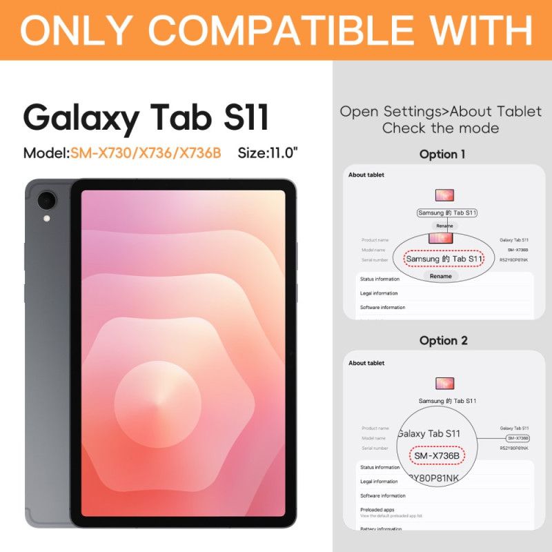 Cover Samsung Galaxy Tab S11 Roterende Stativ