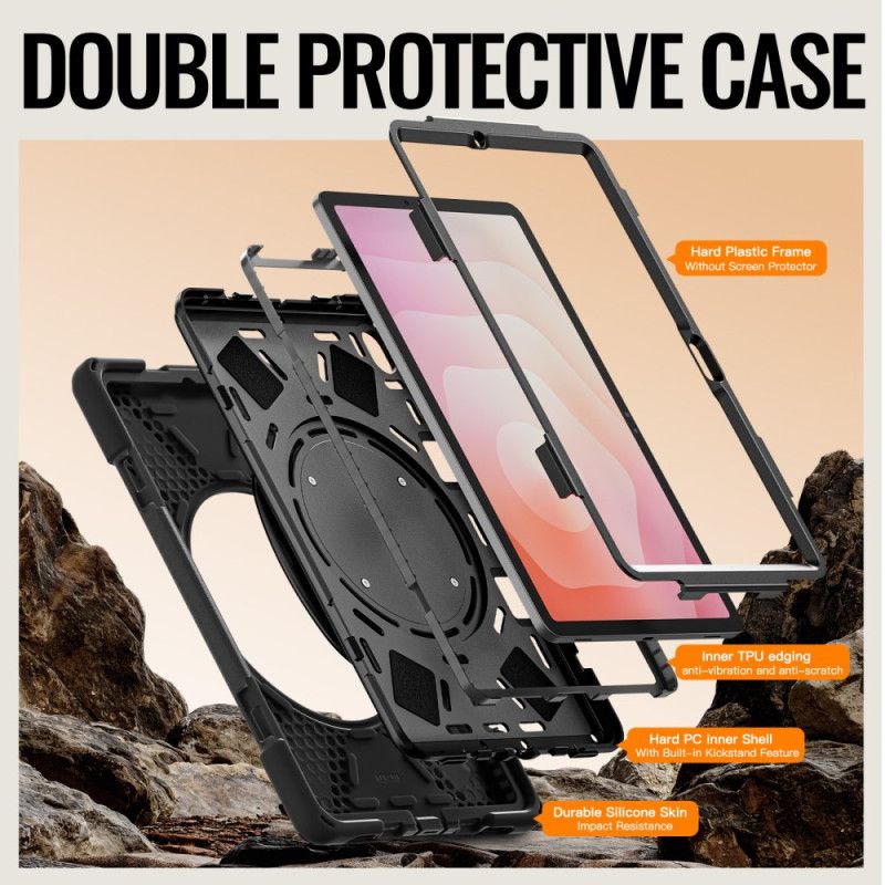 Cover Samsung Galaxy Tab S11 Tredobbelt Beskyttelse Med Ringholder